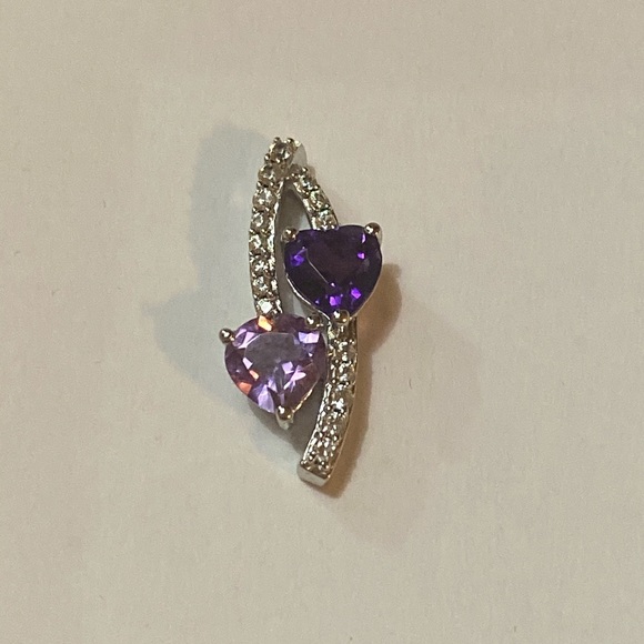 Jewelry - Purple Amethyst Hearts And Diamonds 925 Silver